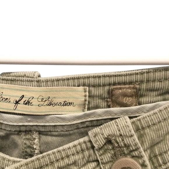 Anthropologie Daughters of the Liberation Corduroy Cargo Wide Leg Pants 2 Beige - Picture 3 of 11